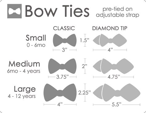 standard bow tie size.